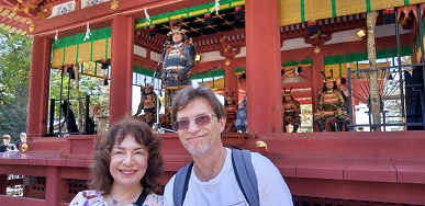 American Couple Excited at Samurai Procession